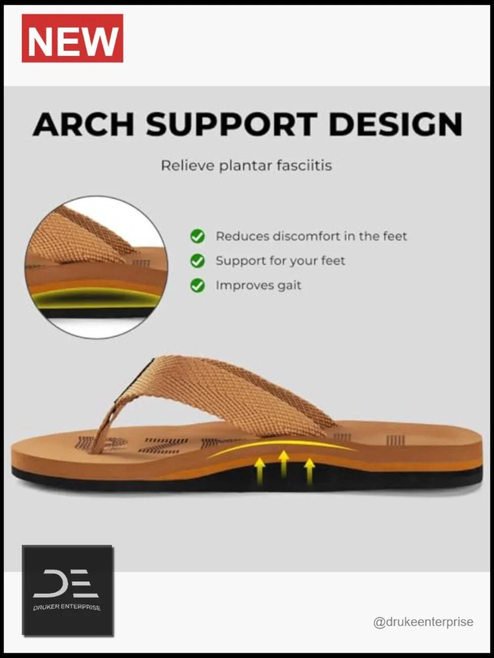 Canvas Flip Flops with Arch Support for Summer Beach